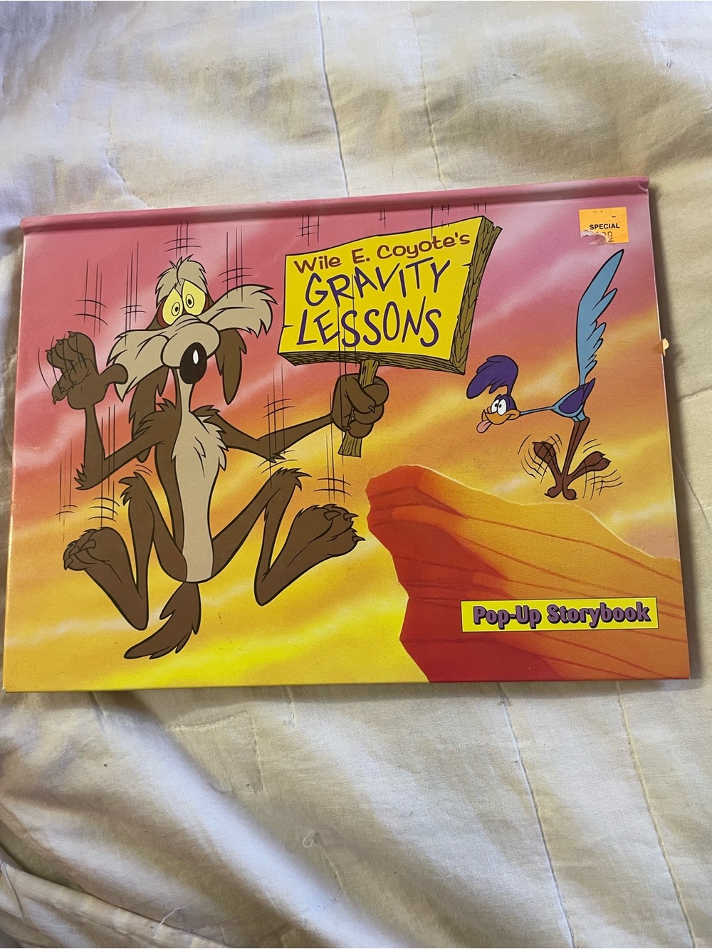Warner Bros. Wile E. Coyote Gravity Lessons Pop-Up Storybook - Pink/Yellow/Blue